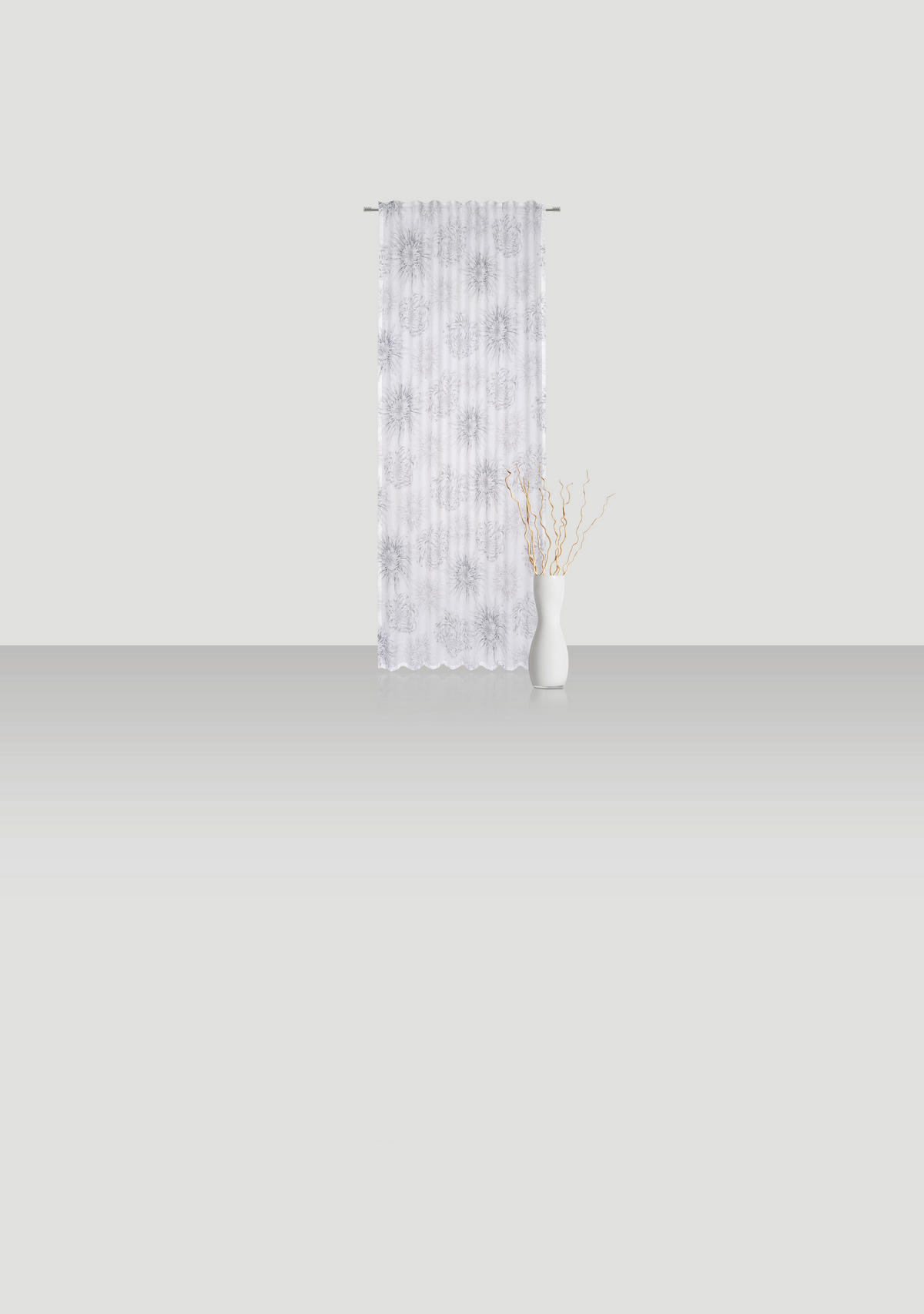 HOTOVÝ ZÁVĚS, poloprůhledné, 140/255 cm - antracitová, Natur, textil (140/255cm) - Novel