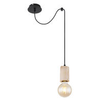 VISEČA SVETILKA        12/160 cm      E27 - črna/naravne barve, Natur, kovina/les (12/160cm)