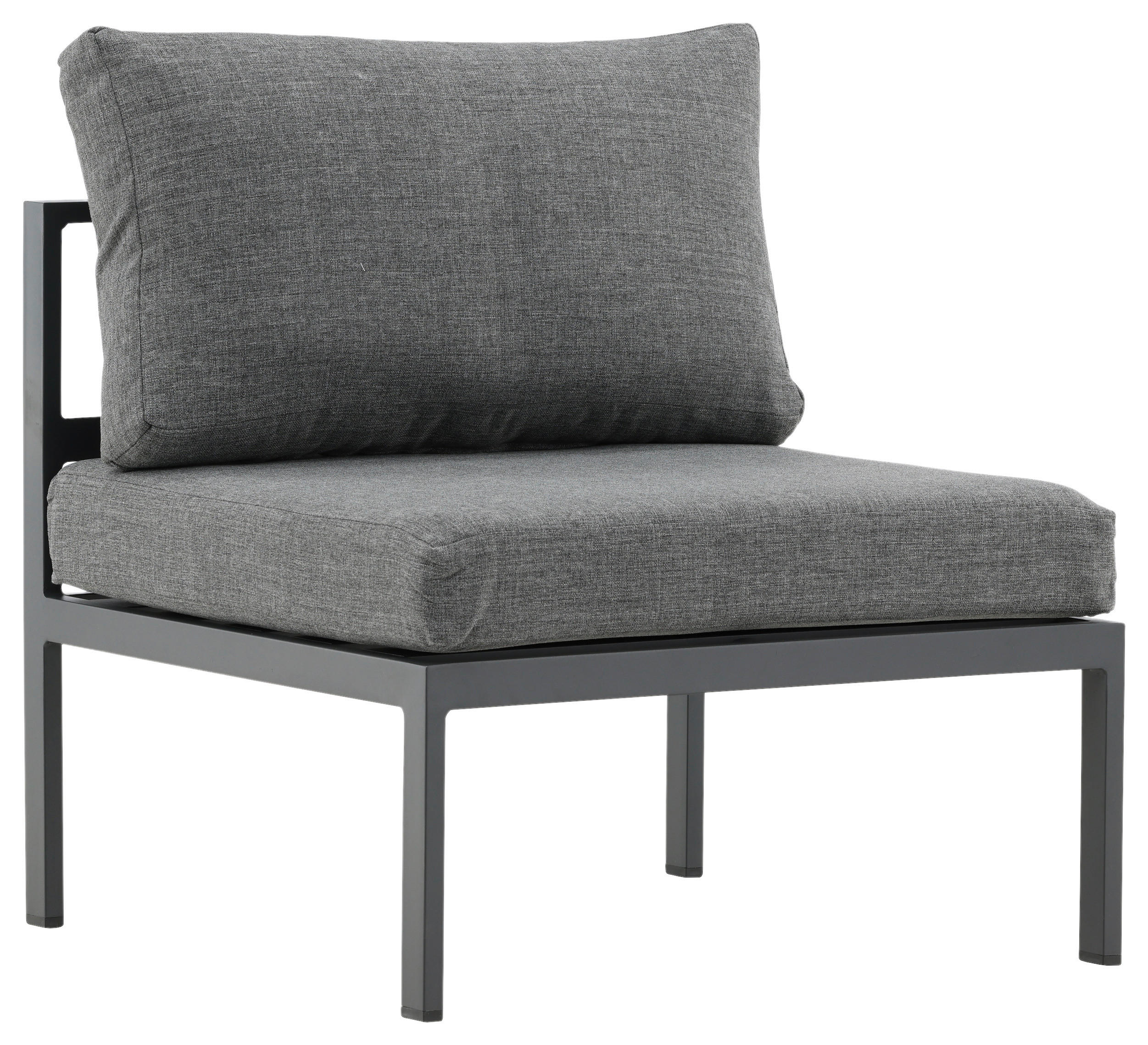 LOUNGESESSEL Grau, Schwarz Aluminium  - Schwarz/Grau, KONVENTIONELL, Metall (70/65/74cm) - Gardenson