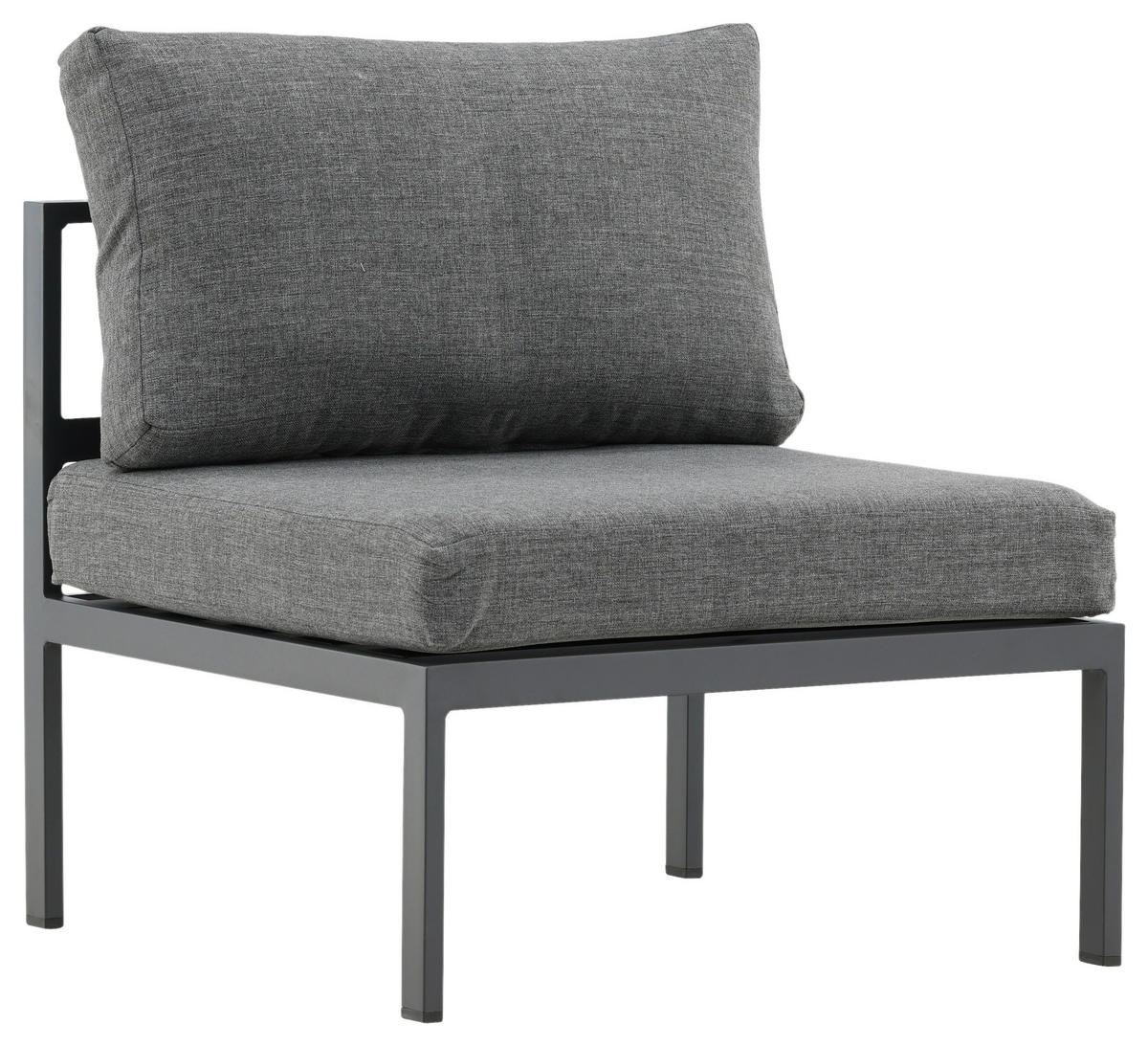 LOUNGEFÅTÖLJ  - grå/svart, Klassisk, metall (70/65/74cm) - Gardenson