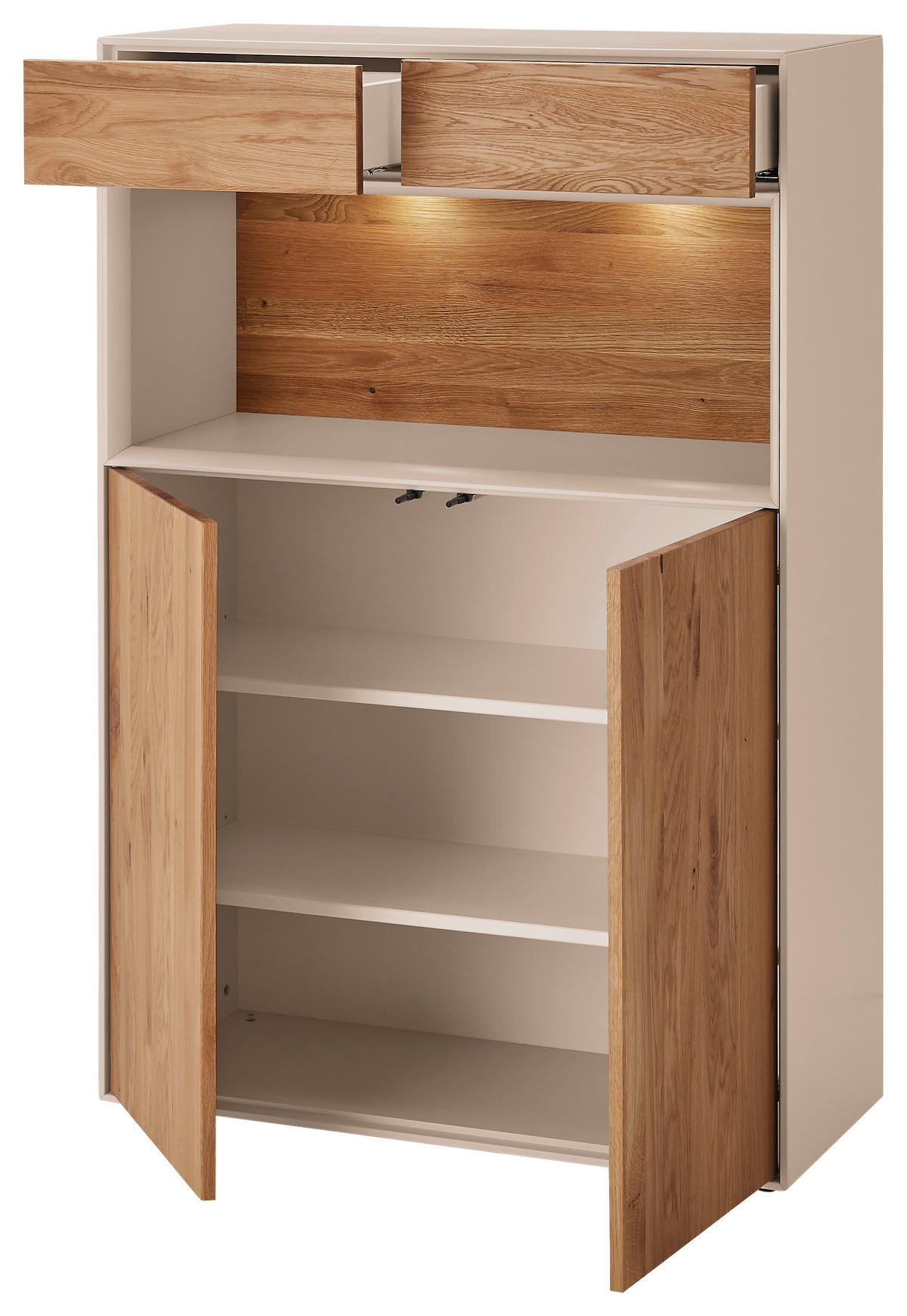 HIGHBOARD Sandfarben, Wildeiche  90/133/39 cm  - Sandfarben/Wildeiche, Design, Holz/Holzwerkstoff (90/133/39cm) - Dieter Knoll