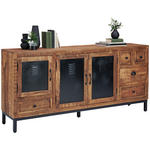 SIDEBOARD 185/85/40 cm  - Schwarz/Braun, LIFESTYLE, Holz/Metall (185/85/40cm) - Landscape