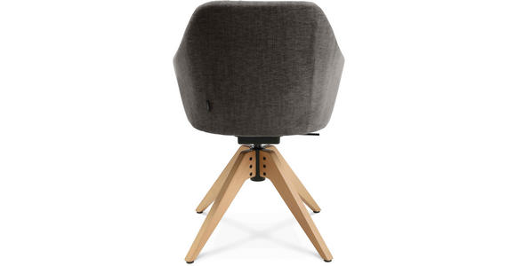 ARMLEHNSTUHL in Velours - Taupe/Eichefarben, Design, Holz/Textil (58/82,5-85,2/60cm) - Johann Jakob