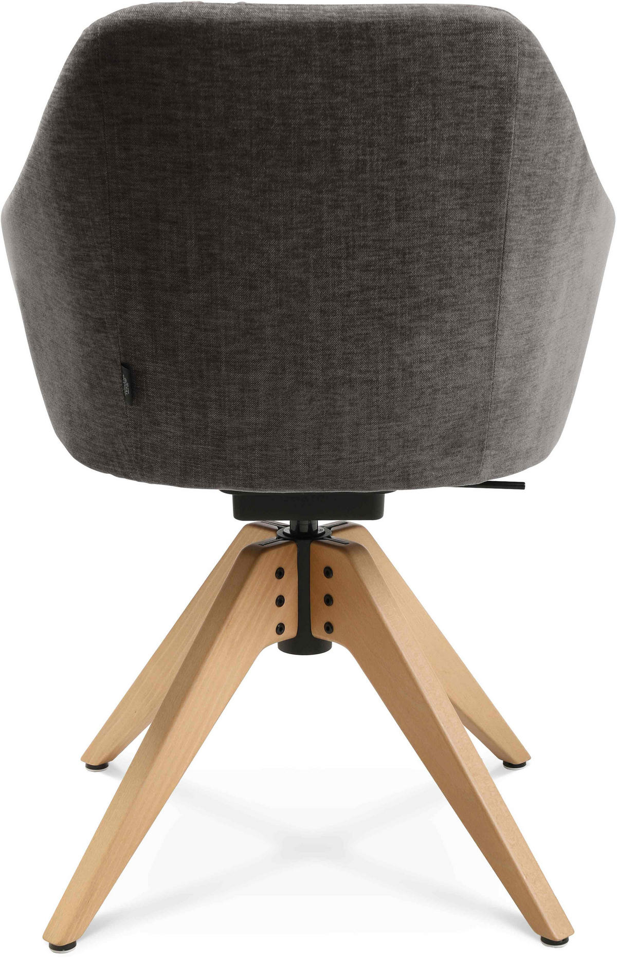 ARMLEHNSTUHL  in Velours  - Taupe/Eichefarben, Design, Holz/Textil (58/82,5-85,2/60cm) - Johann Jakob