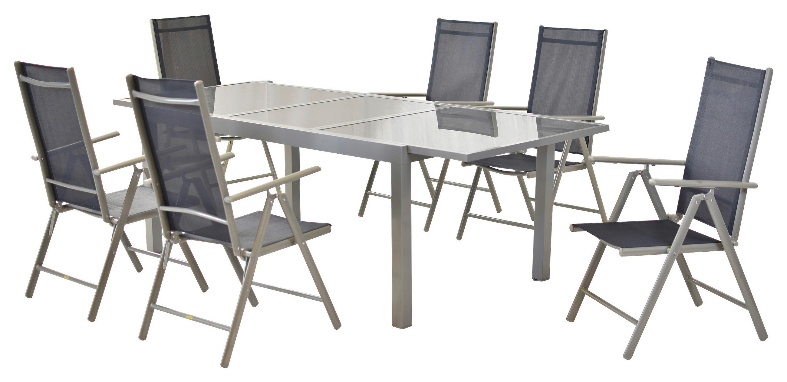 GARTENSET Aluminium  - Blau/Silberfarben, MODERN, Textil/Metall - Gardenson