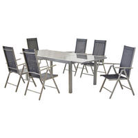 GARTENSET Aluminium  - Blau/Silberfarben, MODERN, Textil/Metall - Gardenson