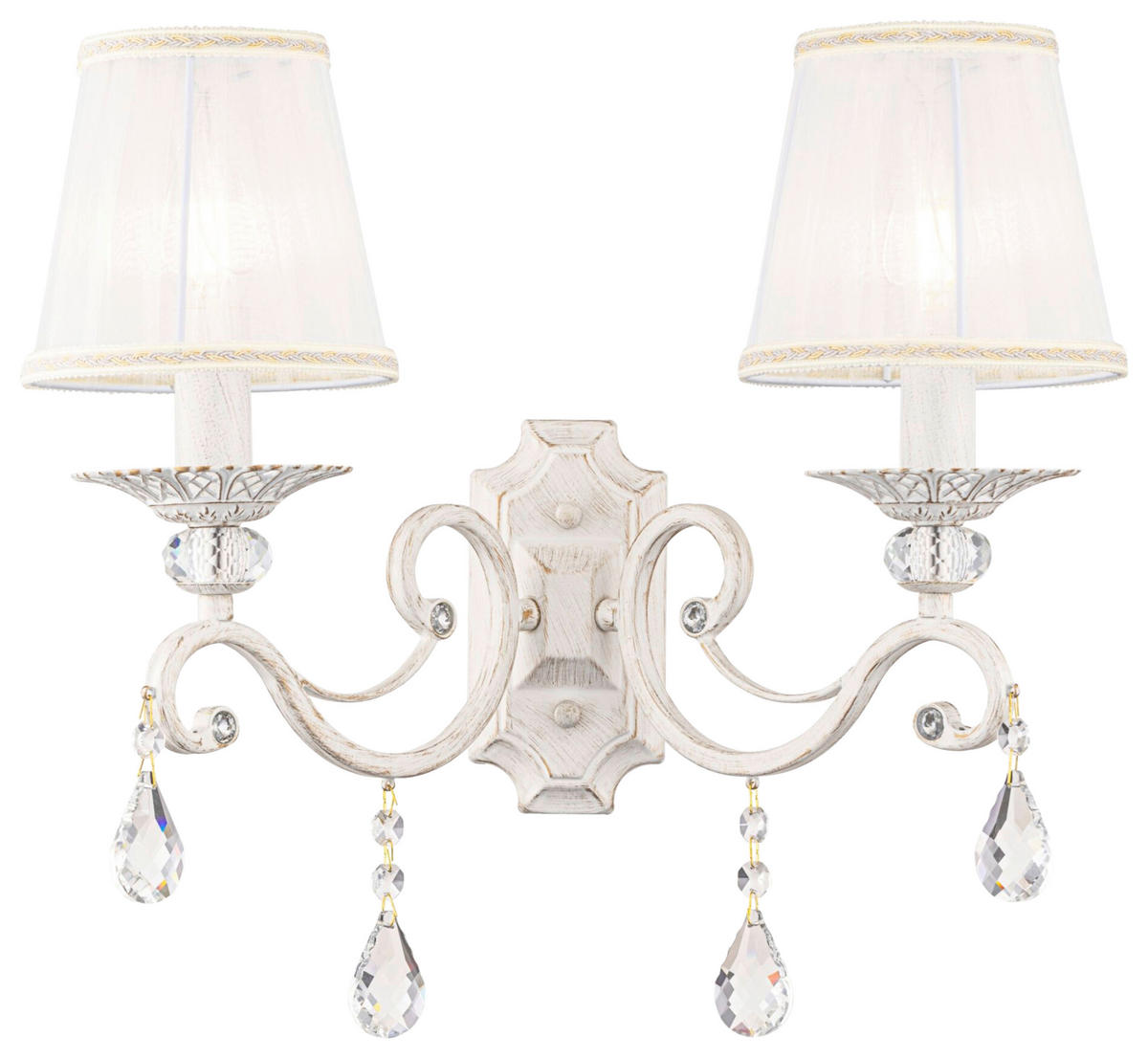 WANDLEUCHTE - Weiss, Basics, Glas/Textil (39/39/25cm) - MAYTONI