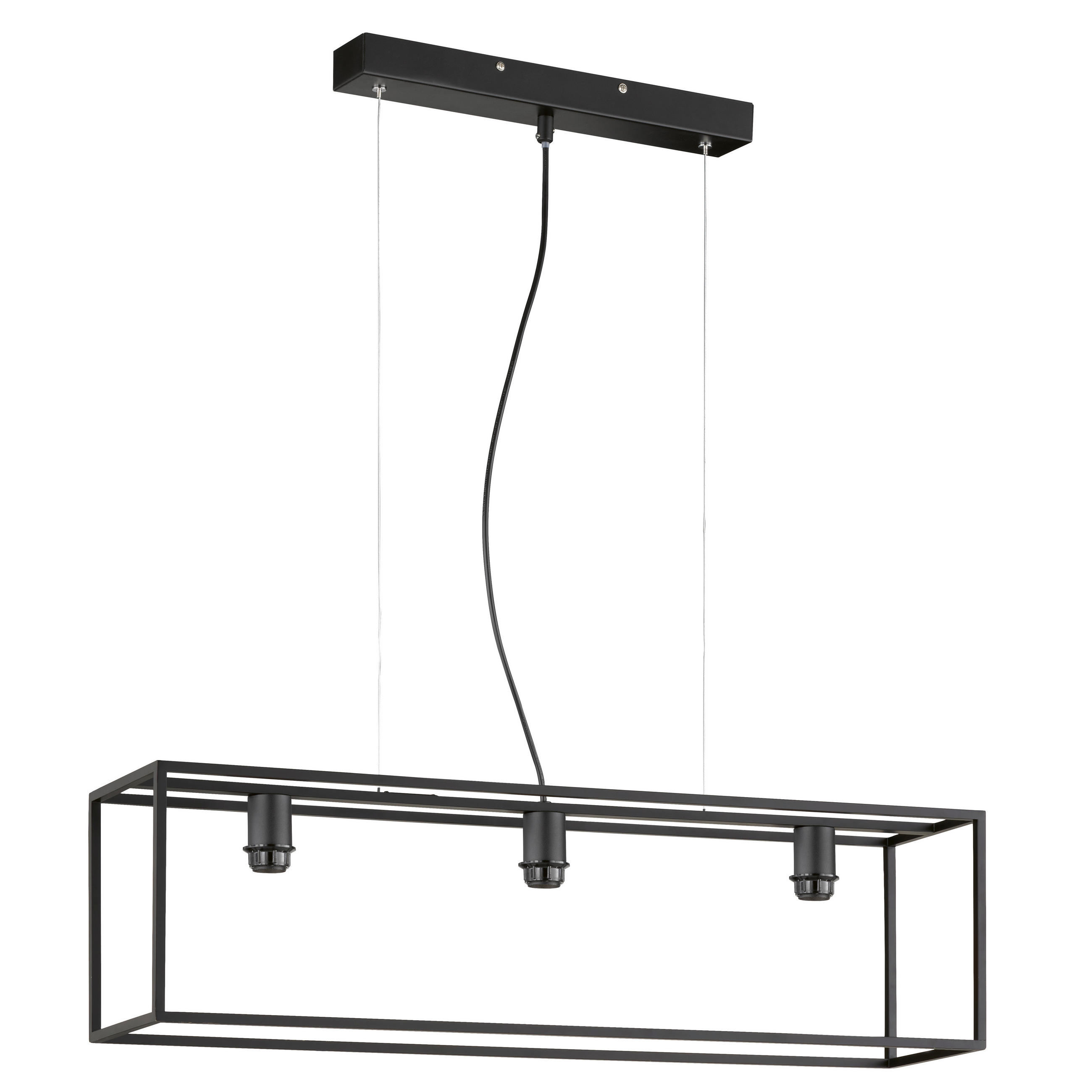 HÄNGELEUCHTE    - Schwarz, Basics, Metall (20/90cm) - Fischer & Honsel