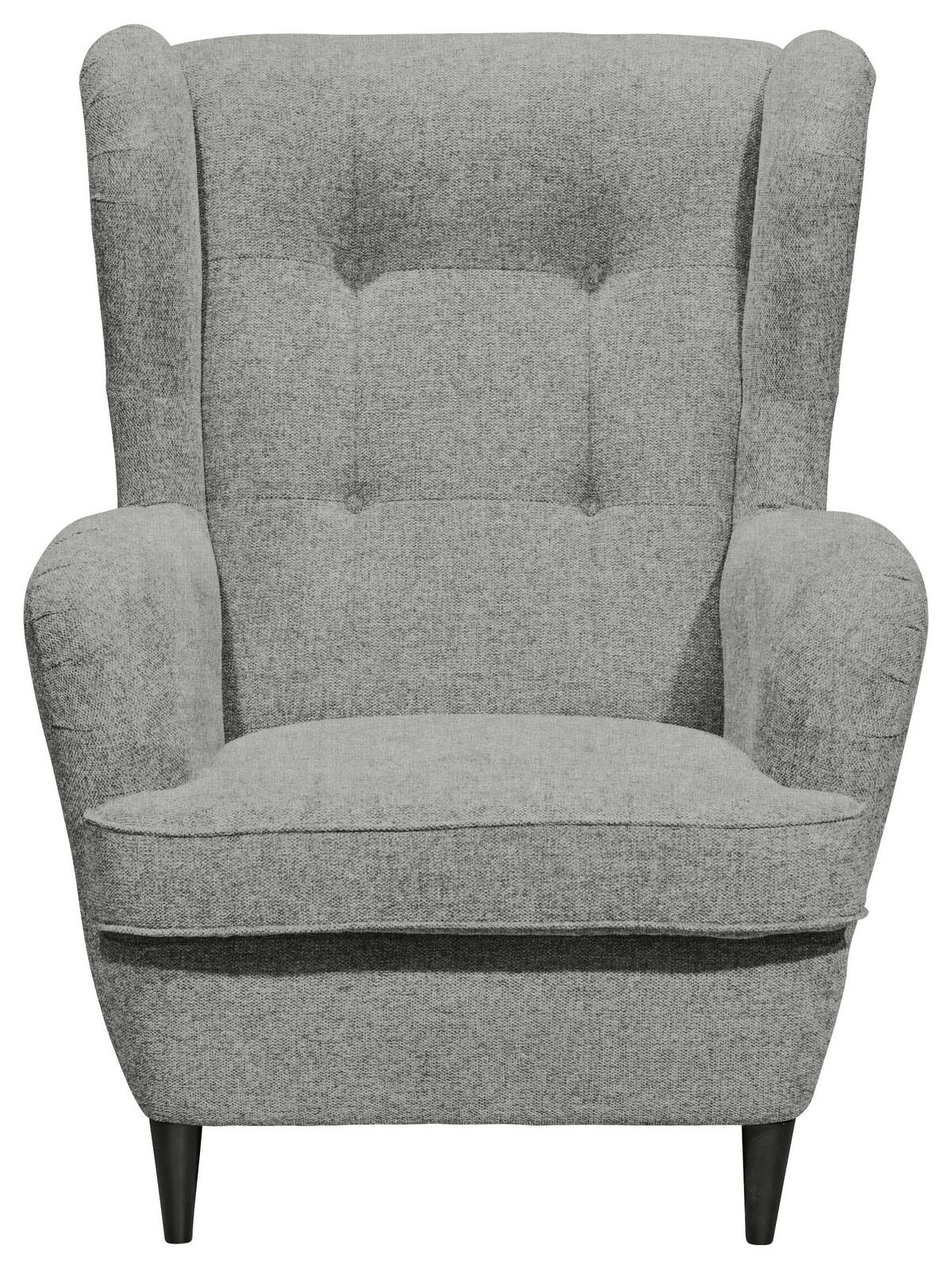 BERŽERA FOTELJA 78/102/98 cm , svetlosiva  - svetlosiva/crna, Osnovno, tekstil/drvo (78/102/98cm) - MID.YOU