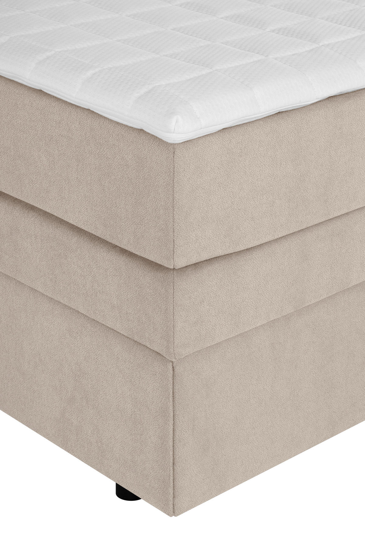 BOXSPRINGBETT 90/200 cm,  in Beige  - Beige/Schwarz, Design, Kunststoff/Textil (90/200cm) - Welnova