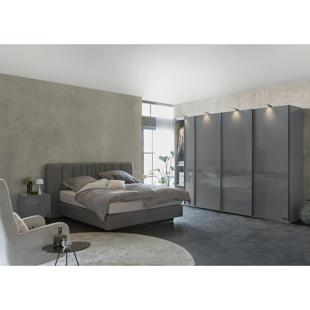 Thumbnail - Joop! Boxspringbett, Grau, Dunkelgrau, Textil, H2, 7-Zonen, Höhe ca. 24 cm, 160x200 cm, Goldenes M, Made in EU, Matratze...