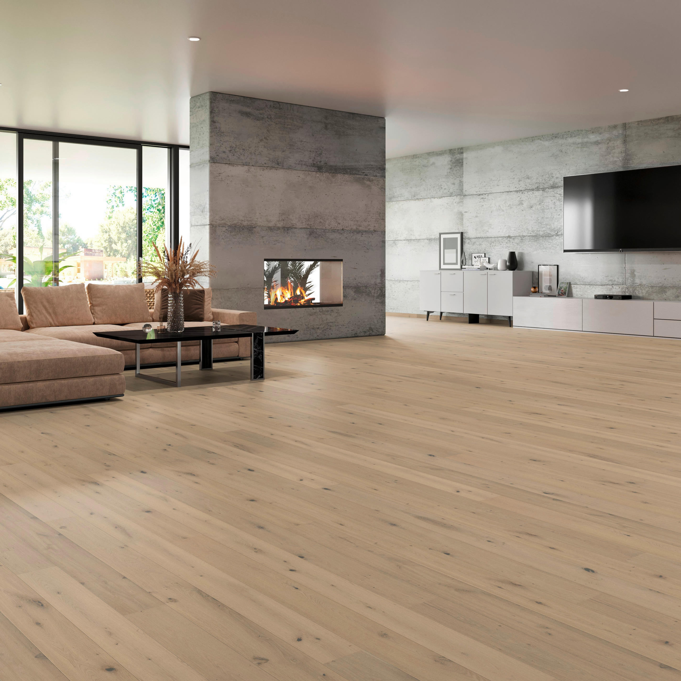 LANDHAUSDIELE Rustico Trend Eiche Crema!Pur 100014501  per  m² - Design, Holz (2205/176/13cm) - Tilo
