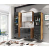 BADEZIMMER 5-teilig  in 120 cm  - Schwarz Hochglanz/Eiche Wotan, Basics, Glas/Holzwerkstoff (120cm) - P & B