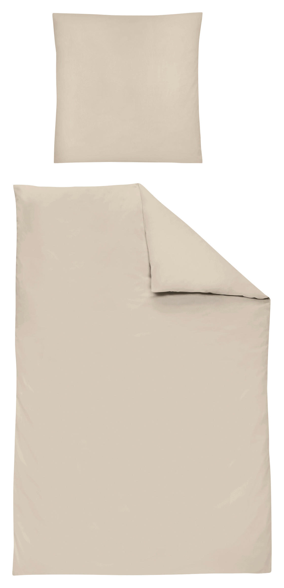 BETTWÄSCHE Makosatin 155/220 cm  - Beige, KONVENTIONELL, Textil (155/220cm) - Irisette