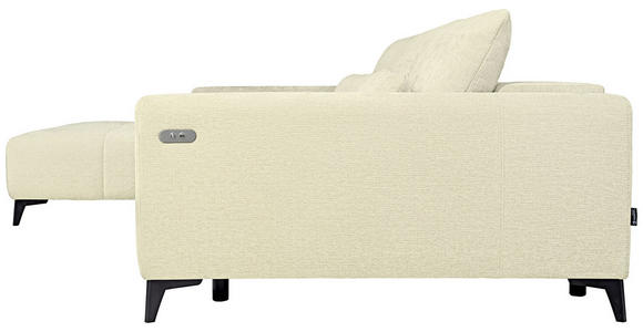 ECKSOFA  in Chenille Creme  222/279 cm  - Creme/Schwarz, KONVENTIONELL, Kunststoff/Textil (222/279cm) - Hom`in