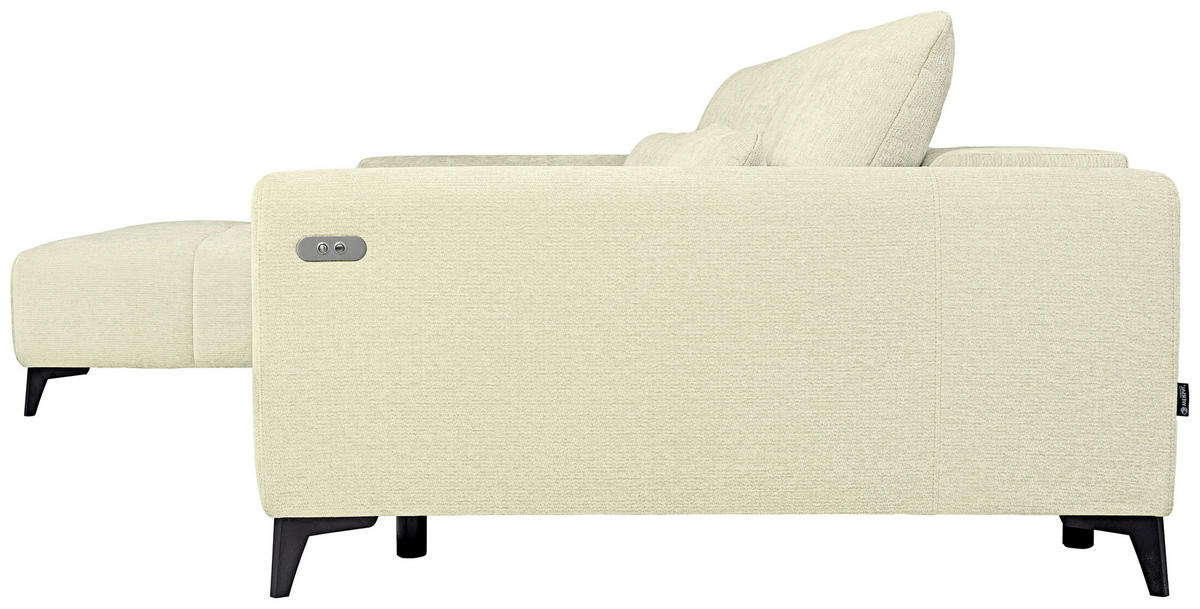ECKSOFA  in Chenille Creme  222/279 cm  - Creme/Schwarz, KONVENTIONELL, Kunststoff/Textil (222/279cm) - Hom`in