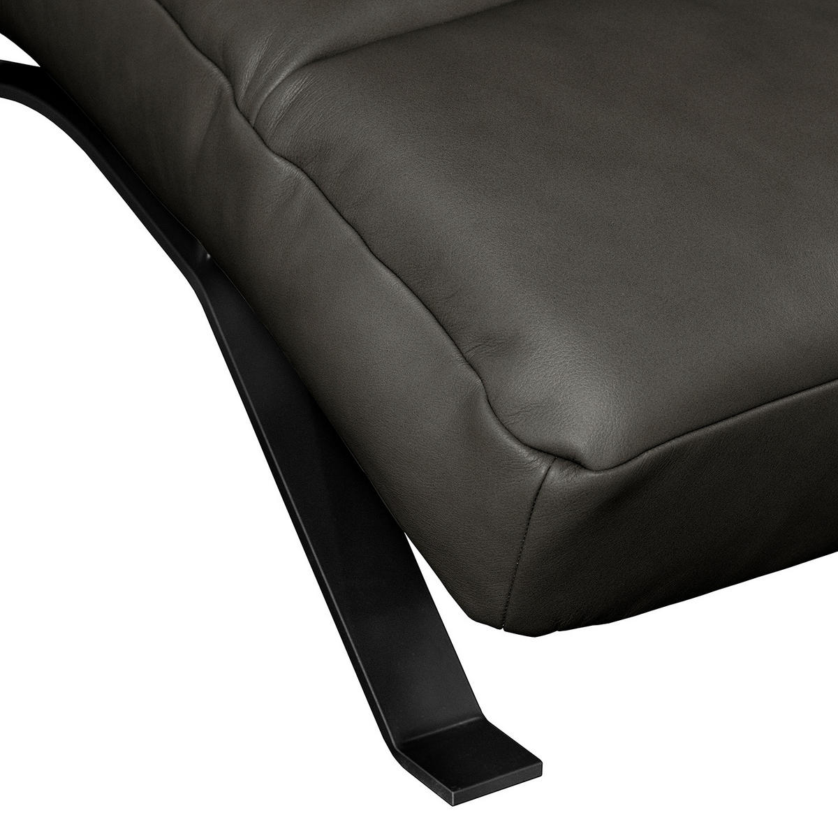 RELAXLIEGE in Echtleder Schwarz  - Schwarz, Design, Leder/Metall (65/65-95/171cm) - Livetastic