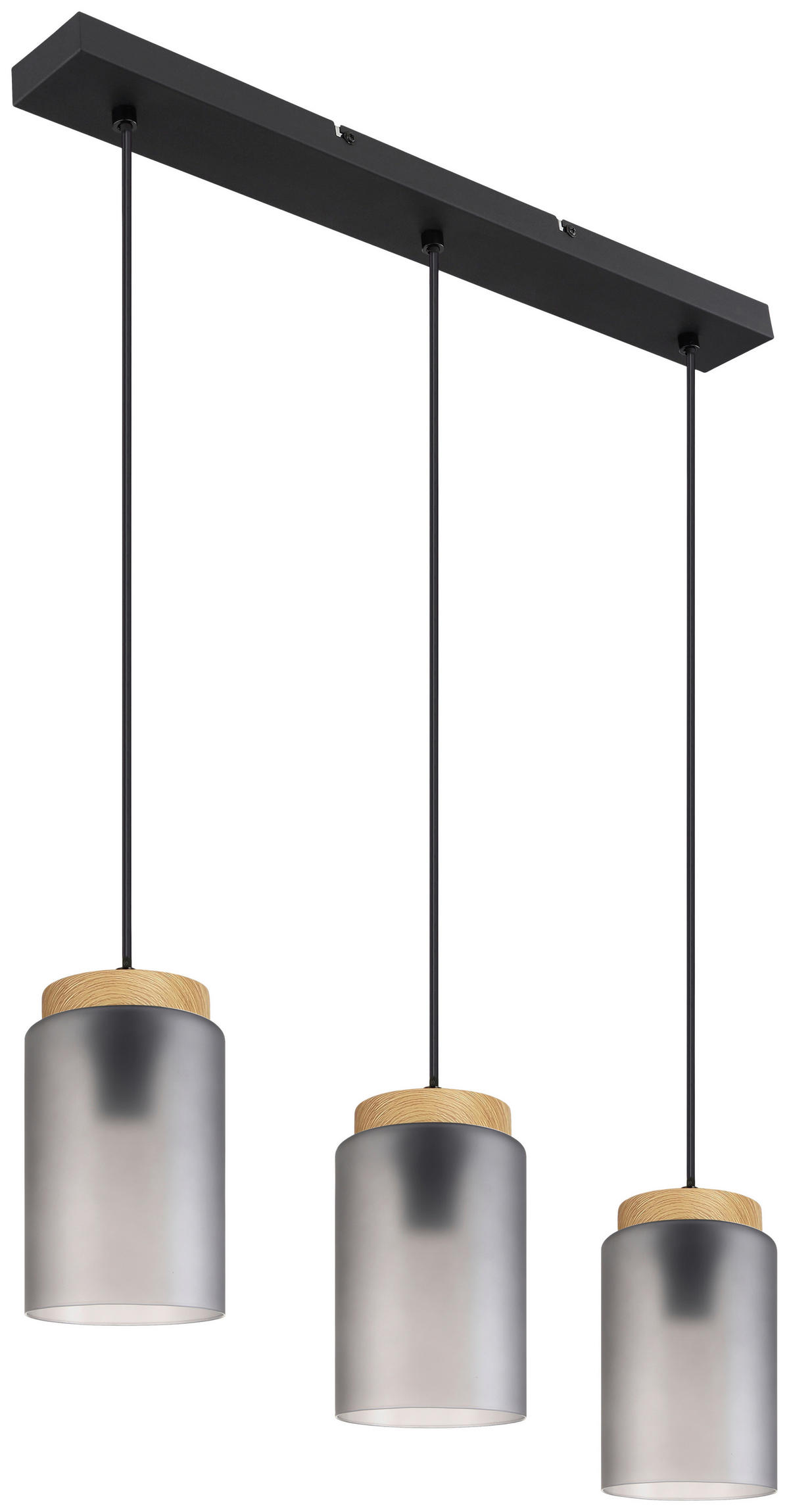 HÄNGELEUCHTE 67/12/120 cm    - Schwarz/Grau, Trend, Glas/Metall (67/12/120cm) - Novel