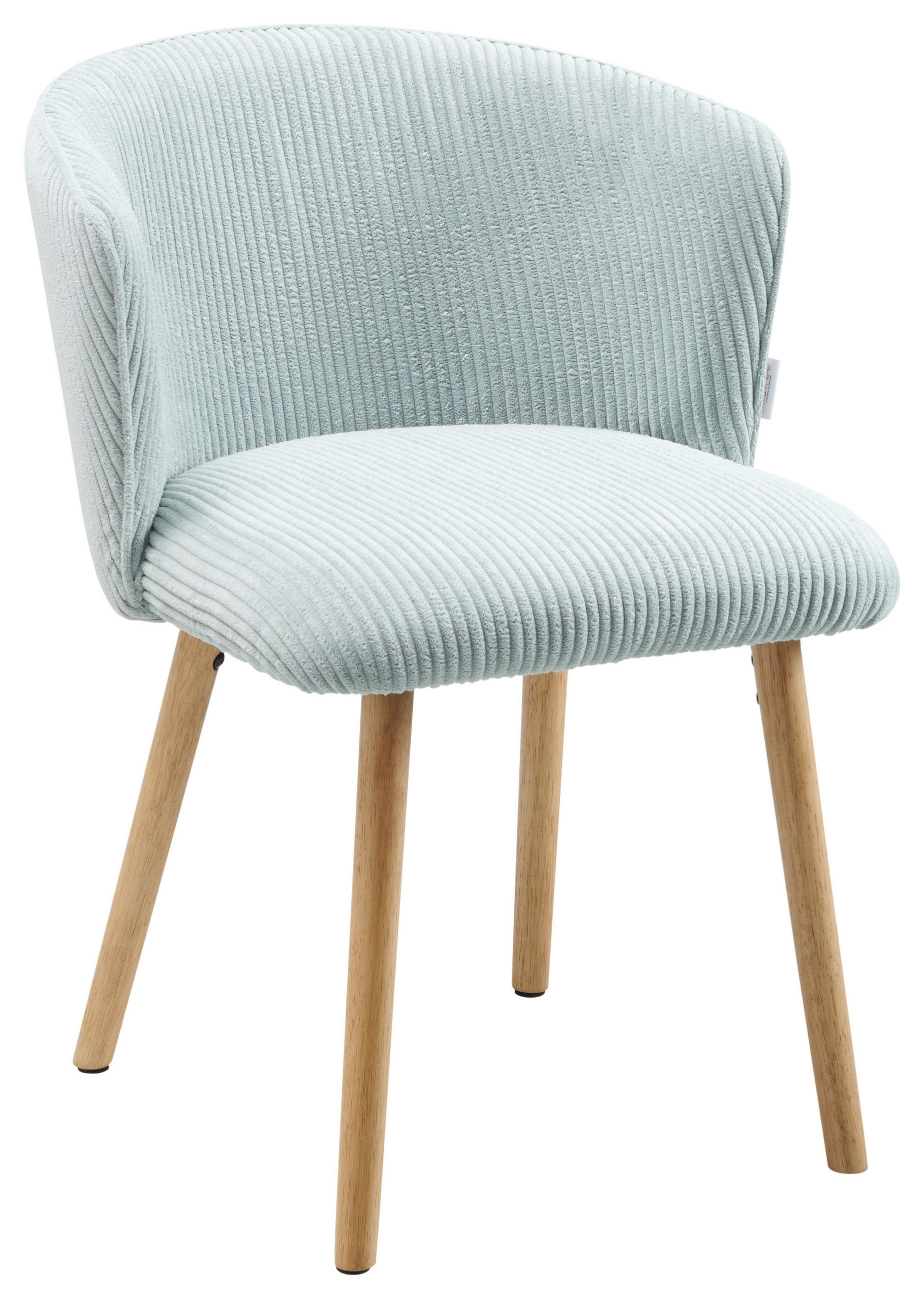 STUHL  in Cord  - Naturfarben/Hellblau, Lifestyle, Holz/Textil (61/79/61cm) - MID.YOU