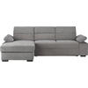 ECKSOFA in Flachgewebe Hellgrau  - Dunkelbraun/Hellgrau, Konventionell, Kunststoff/Textil (166/258cm) - Cantus