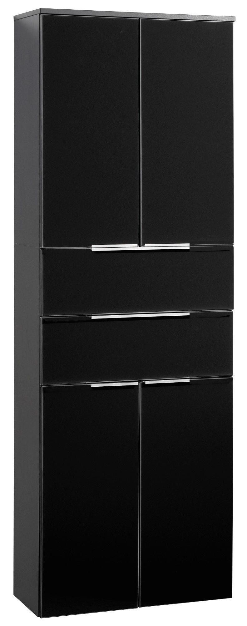 HOCHSCHRANK 64/180/39 cm  - Anthrazit/Silberfarben, MODERN, Glas/Holzwerkstoff (64/180/39cm) - MID.YOU