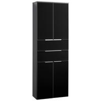 HOCHSCHRANK 64/180/39 cm  - Anthrazit/Silberfarben, MODERN, Glas/Holzwerkstoff (64/180/39cm) - MID.YOU