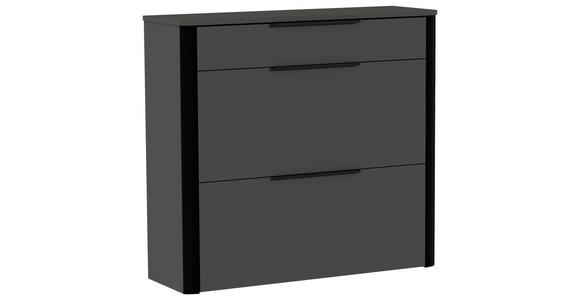 SCHUHSCHRANK Anthrazit - Anthrazit/Schwarz, Design, Holzwerkstoff/Metall (104/96/34cm) - Dieter Knoll