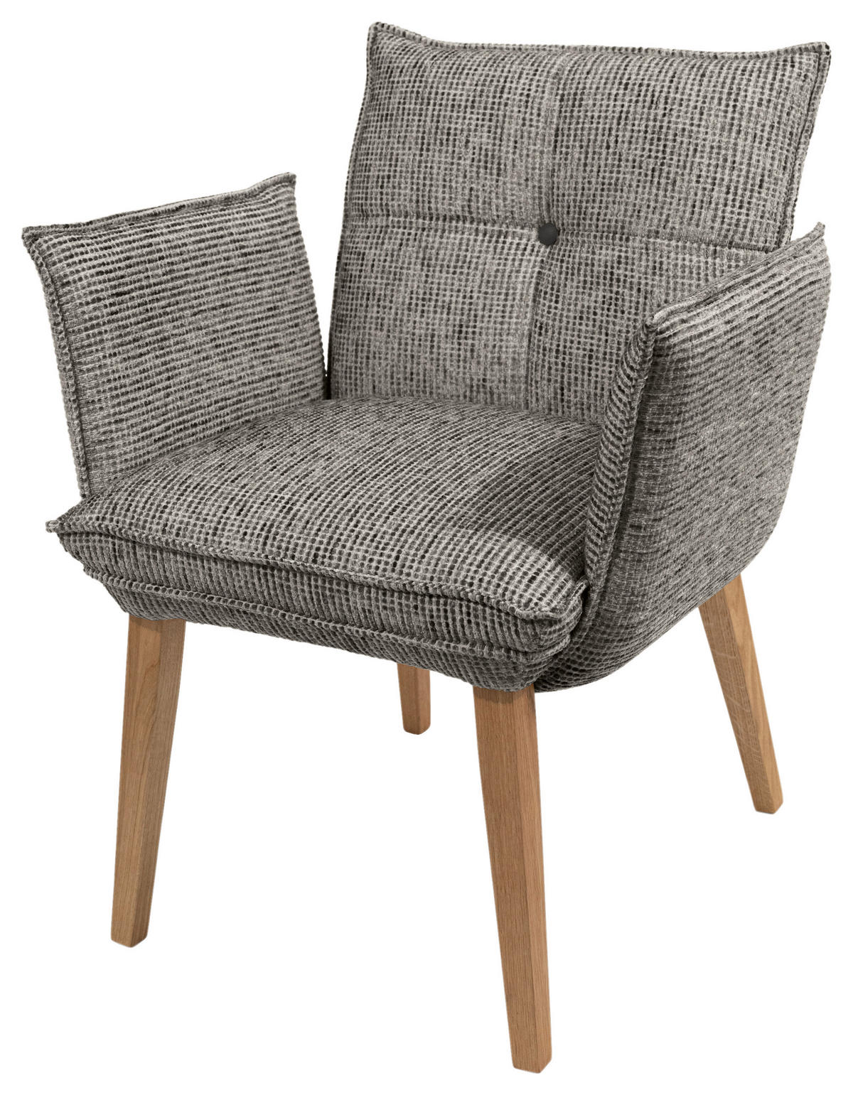 ARMLEHNSTUHL  in Chenille  - Eichefarben/Anthrazit, KONVENTIONELL, Holz/Textil (72/86/65cm) - Valdera