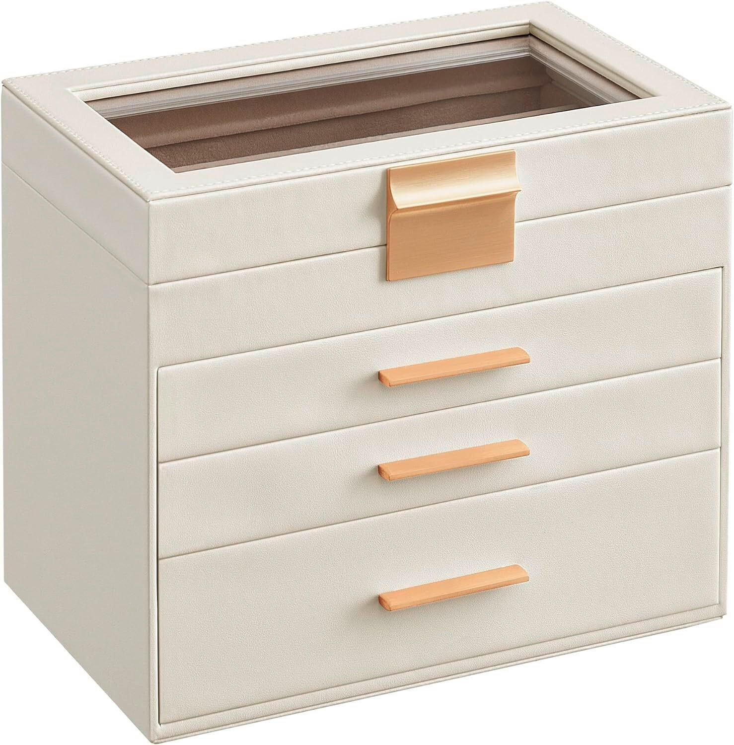 SCHMUCKKÄSTCHEN - Weiß, LIFESTYLE, Holzwerkstoff (25,1/21.5/15,3cm)