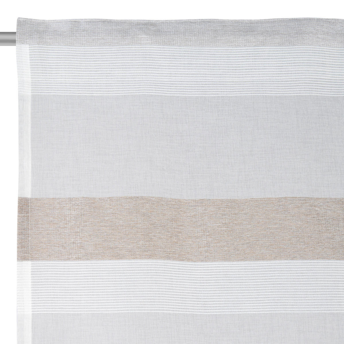 HOTOVÝ ZÁVĚS, průhledné, 135/245 cm - barvy stříbra/šedohnědá, Basics, textil (135/245cm) - Novel