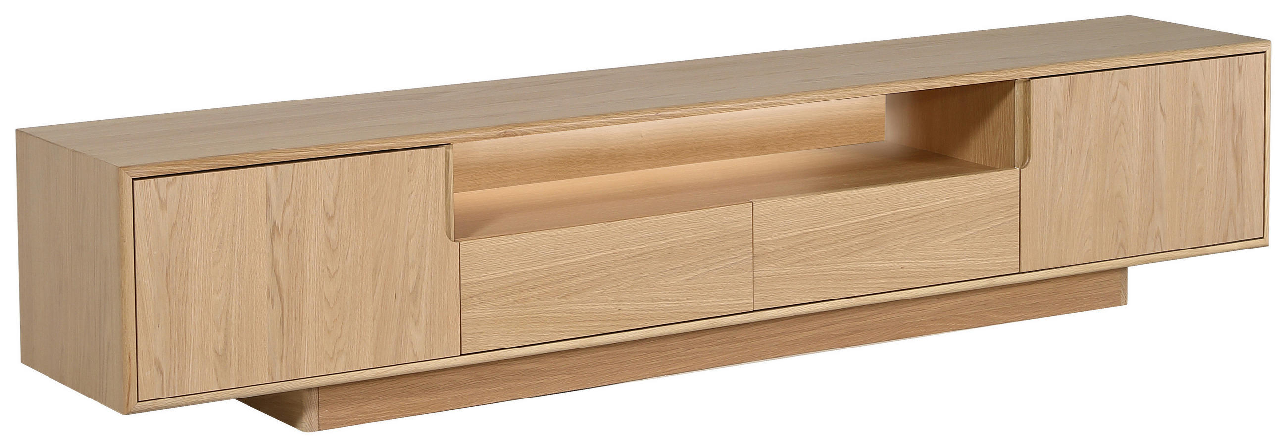 LOWBOARD  in 200/45/40 cm  - Naturfarben/Nickelfarben, Design, Holz/Holzwerkstoff (200/45/40cm) - Livetastic
