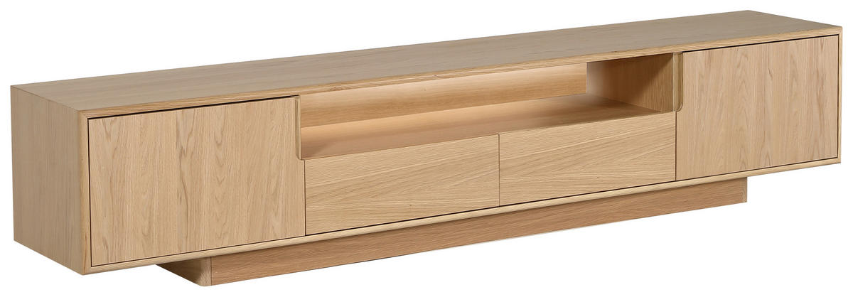 LOWBOARD  in 200/45/40 cm  - Naturfarben/Nickelfarben, Design, Holz/Holzwerkstoff (200/45/40cm) - Livetastic