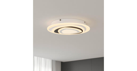 LED-DECKENLEUCHTE 50/5,5 cm   - Schwarz/Weiß, Design, Kunststoff/Metall (50/5,5cm) - Novel