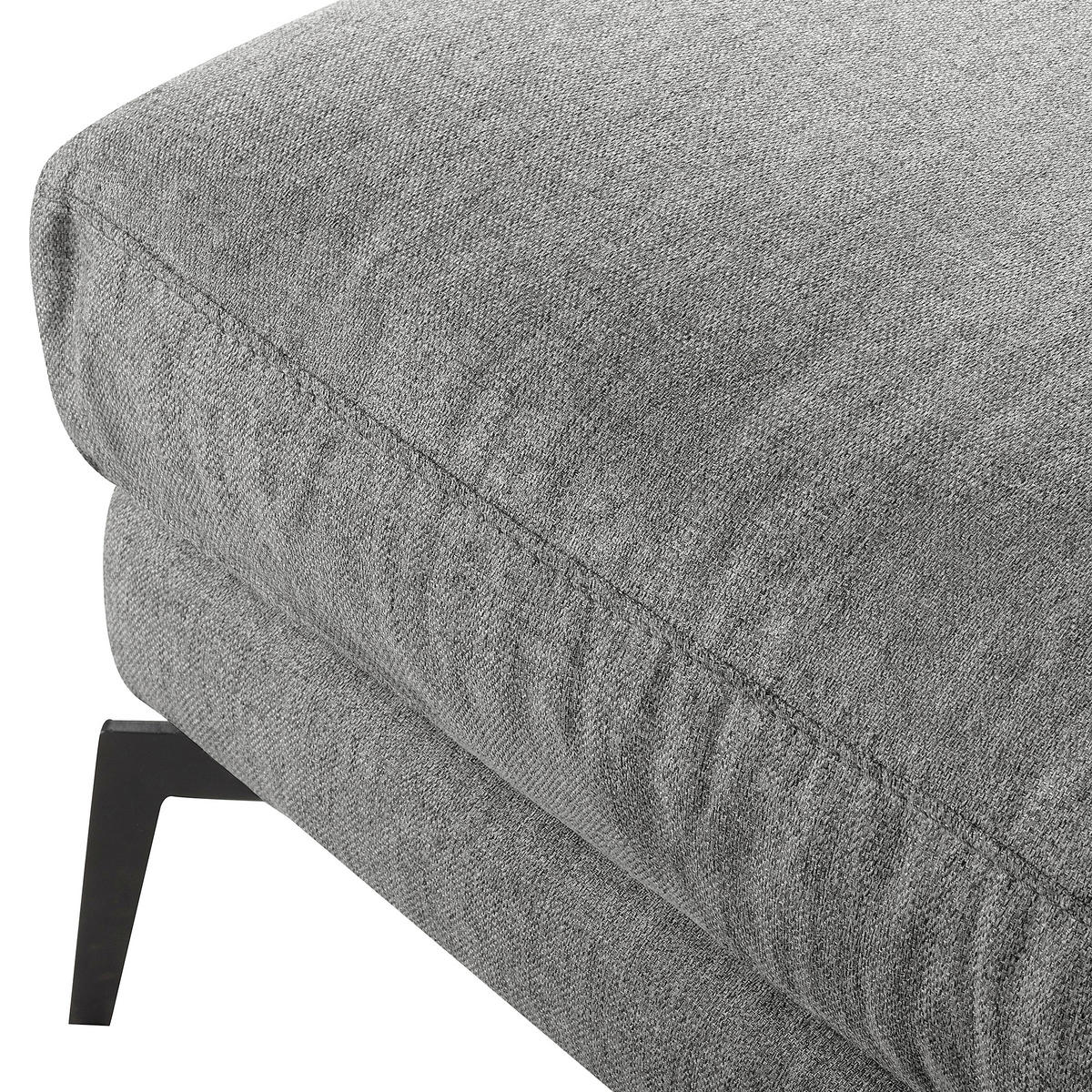 HOCKER BERLIN Webstoff Grau  - Schwarz/Grau, Design, Textil/Metall (163/46/62cm) - Livetastic