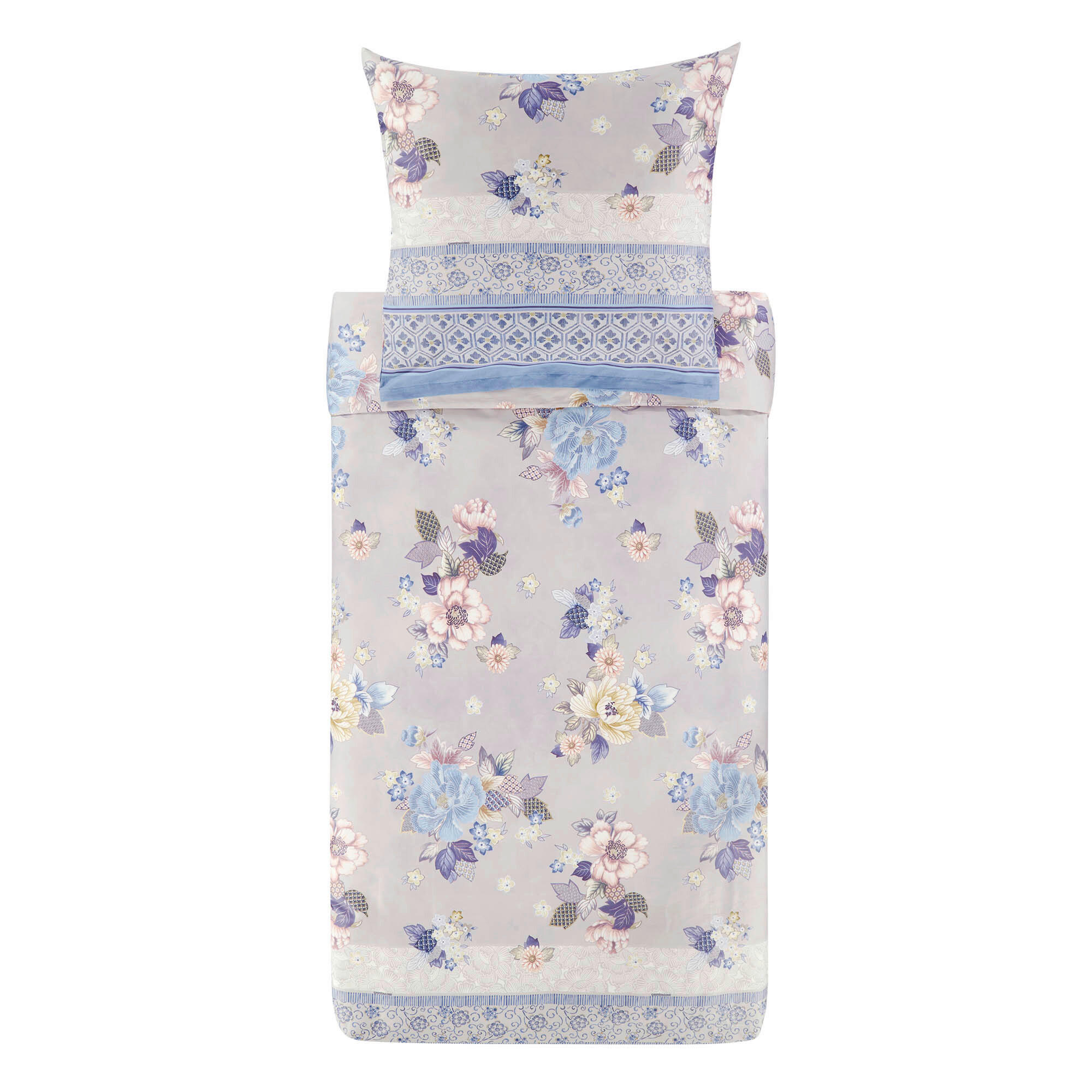 POSTELJNINA HANAMI 140/200 cm saten sivobež  - sivobež, Konvencionalno, tekstil (140/200cm) - Bassetti