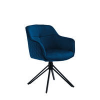 ŽIDLE S PODRUČKAMI, samet, modrá - modrá/černá, Moderní, kov/textil (59/82/62cm) - MID.YOU