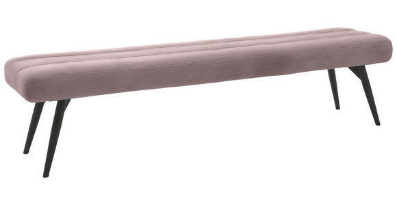 SITZBANK in Textil Hellrosa  - Hellrosa/Schwarz, Design, Textil/Metall (200/48/47cm) - Dieter Knoll