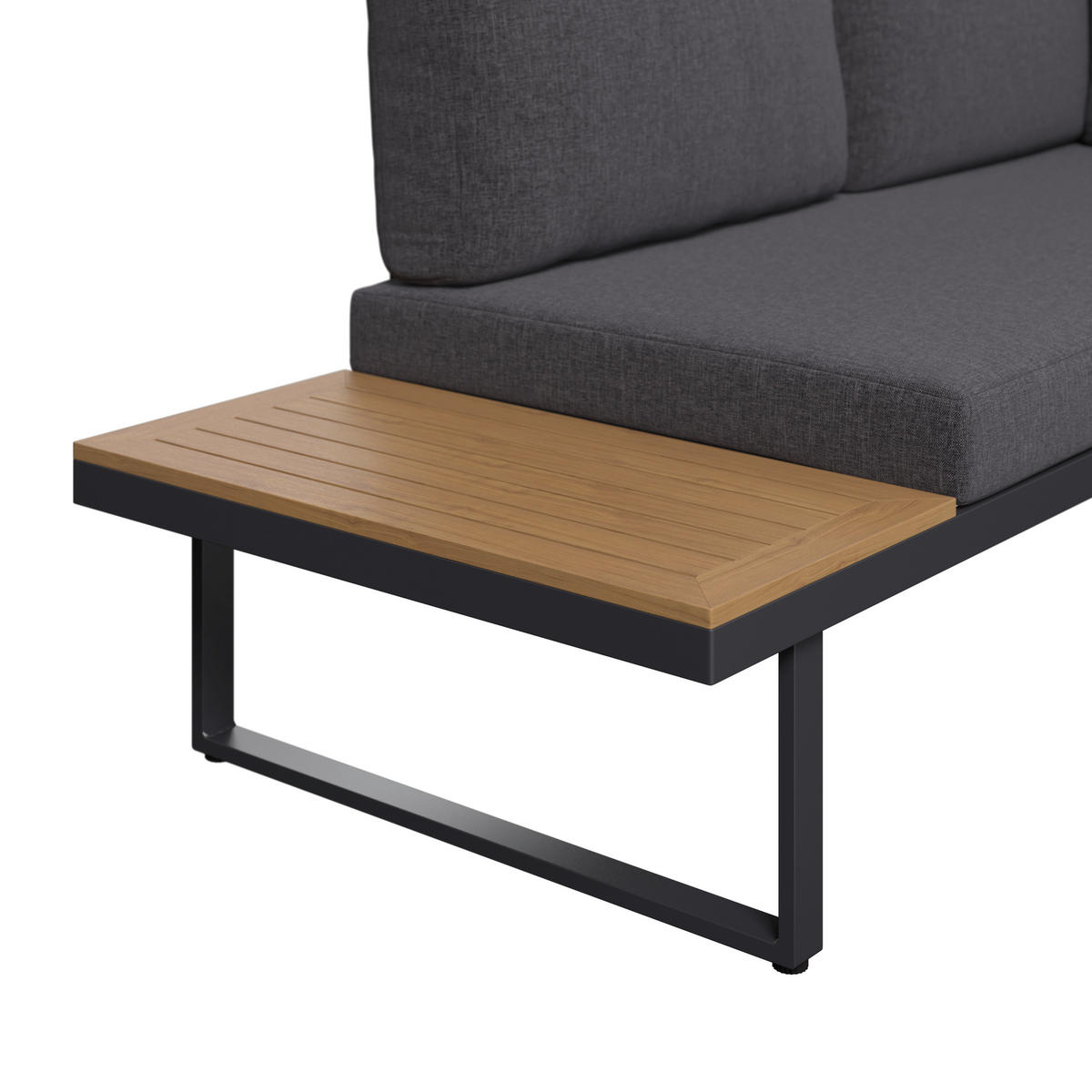 LOUNGEGARNITUR Aluminium, Stahl  - Dunkelgrau/Naturfarben, MODERN, Kunststoff/Textil - Ambia Garden