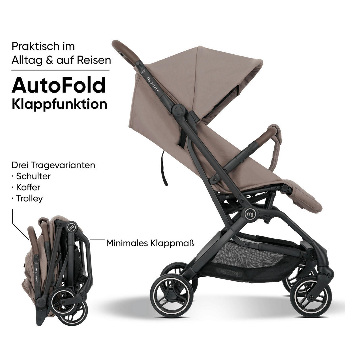 BUGGY PICO3  - Cappuccino, Basics, Textil/Metall (94.5/44/105.5cm) - My Junior