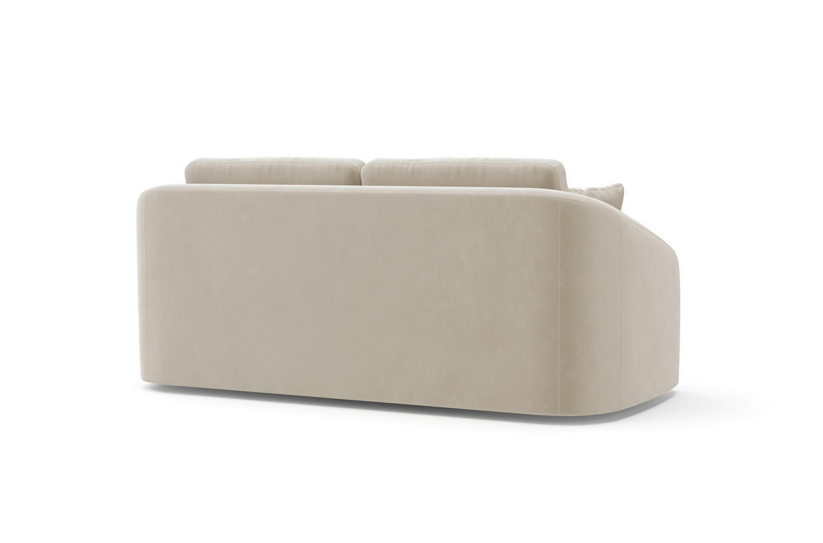 2,5-SITZER in Samt Sandfarben  - Sandfarben/Schwarz, Modern, Kunststoff/Textil (196/88/107cm) - Sit & More