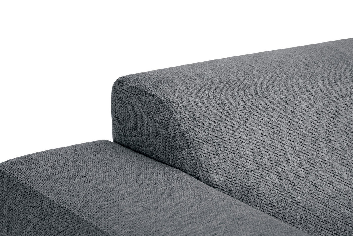 3-SITZER-SOFA OSLO_LZ Webstoff Grau  - Schwarz/Grau, Design, Holz/Textil (218/77/93cm) - MID.YOU