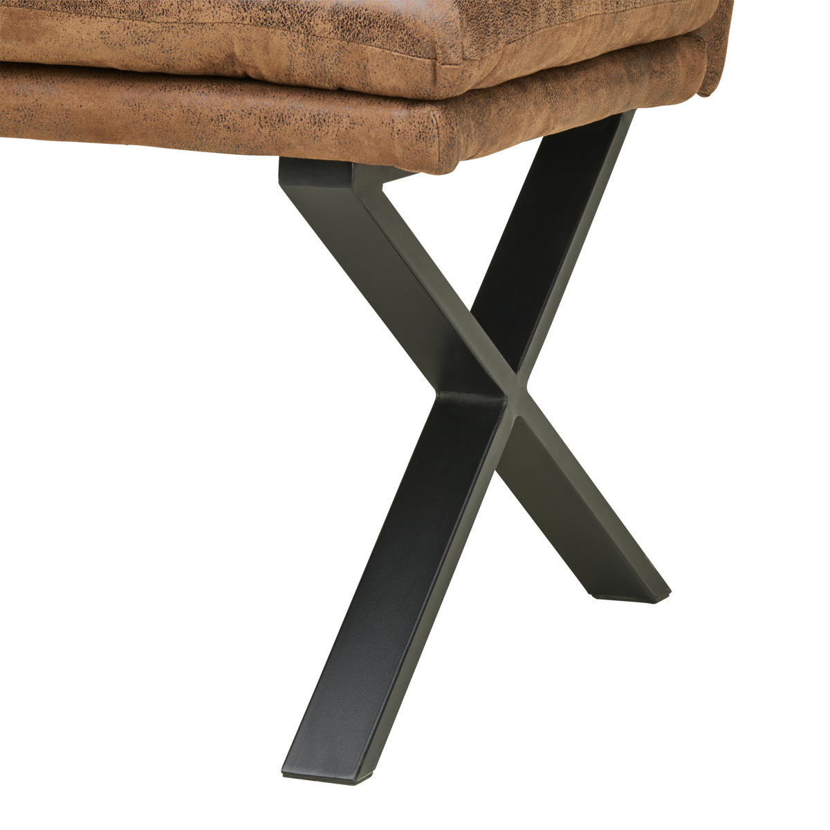 SITZBANK Metall, Textil Braun  - Schwarz/Braun, Lifestyle, Textil/Metall (160/90/41cm) - MID.YOU