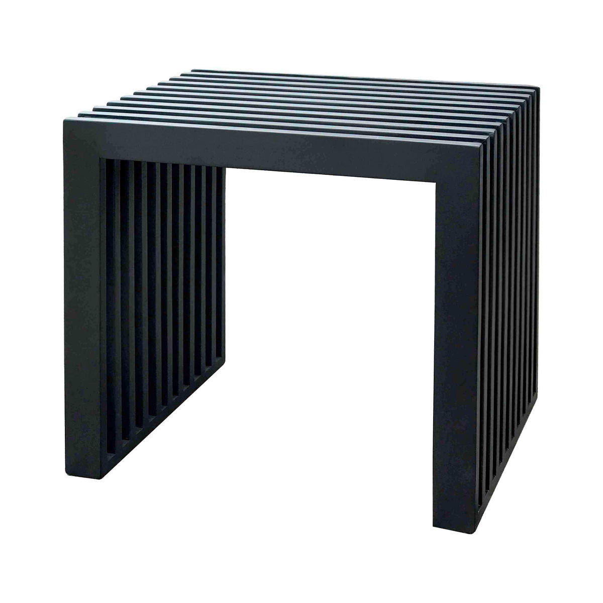 HOCKER Holz Schwarz  - Schwarz, Konventionell, Holz (45/43/35cm) - MID.YOU