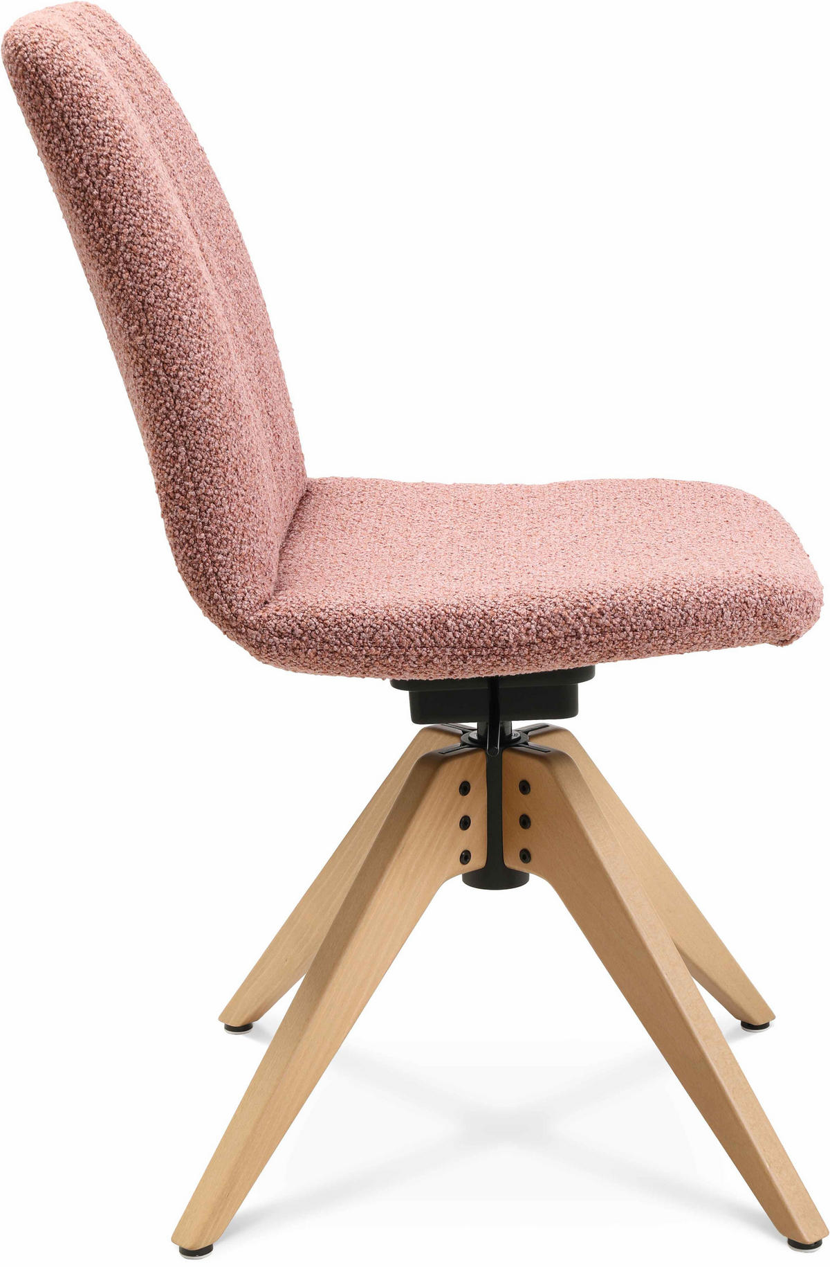 STUHL  in Flachgewebe  - Eichefarben/Rosa, Design, Holz/Textil (46/82,5-85,25/55cm) - Johann Jakob