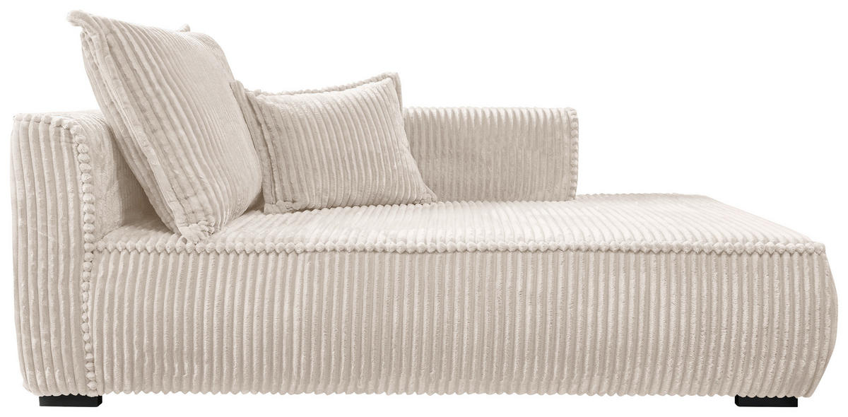 RÉCAMIERE Creme Cord  - Creme/Schwarz, Design, Holz/Textil (207/75/121cm) - MID.YOU