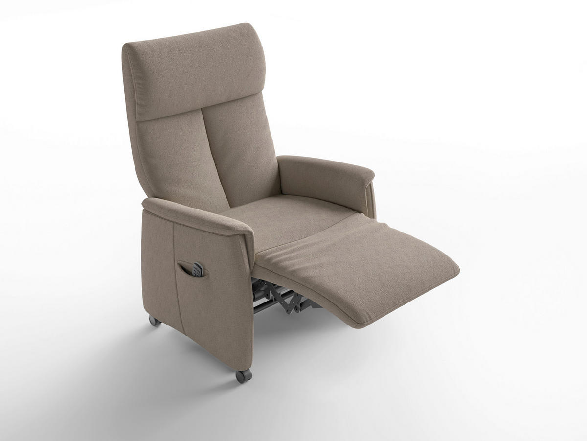 RELAXSESSEL Textil Taupe  - Taupe/Schwarz, Basics, Kunststoff/Textil (76/119/84cm) - Sit & More