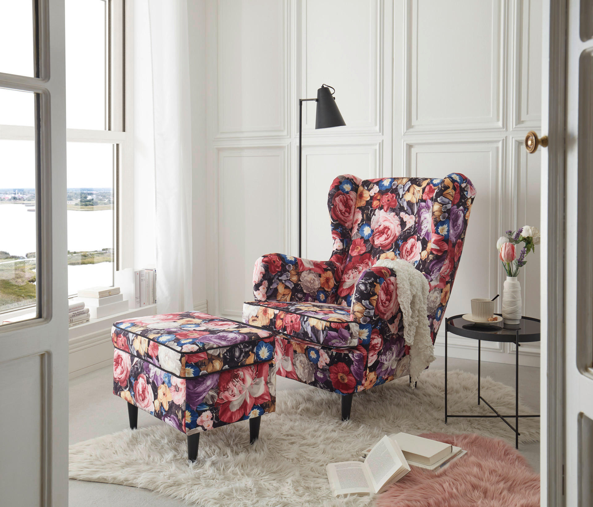 SESSEL in Mikrovelours Multicolor  - Multicolor/Schwarz, KONVENTIONELL, Holz/Textil (78/102/98cm) - MID.YOU