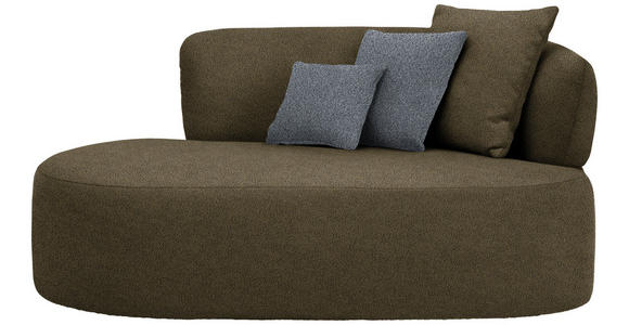 RÉCAMIERE  in Bouclé Grau, Olivgrün  - Schwarz/Olivgrün, MODERN, Kunststoff/Textil (166/86/105cm) - Hom`in