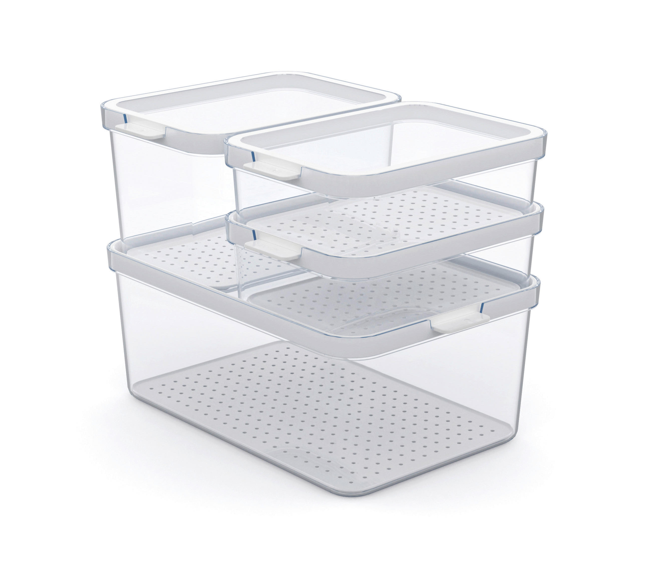 KÜHLSCHRANKBOX CAUMA  - Weiß, Basics, Kunststoff (28,4/18,7/19cm) - Rotho