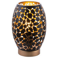 TISCHLEUCHTE Narri 15/23 cm   - Goldfarben/Schwarz, Basics, Metall (15/23cm) - Globo